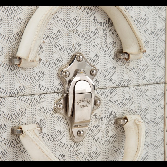 GOYARD  white leather PET BOWL CARRIER Trunk. - Picture 2 of 8